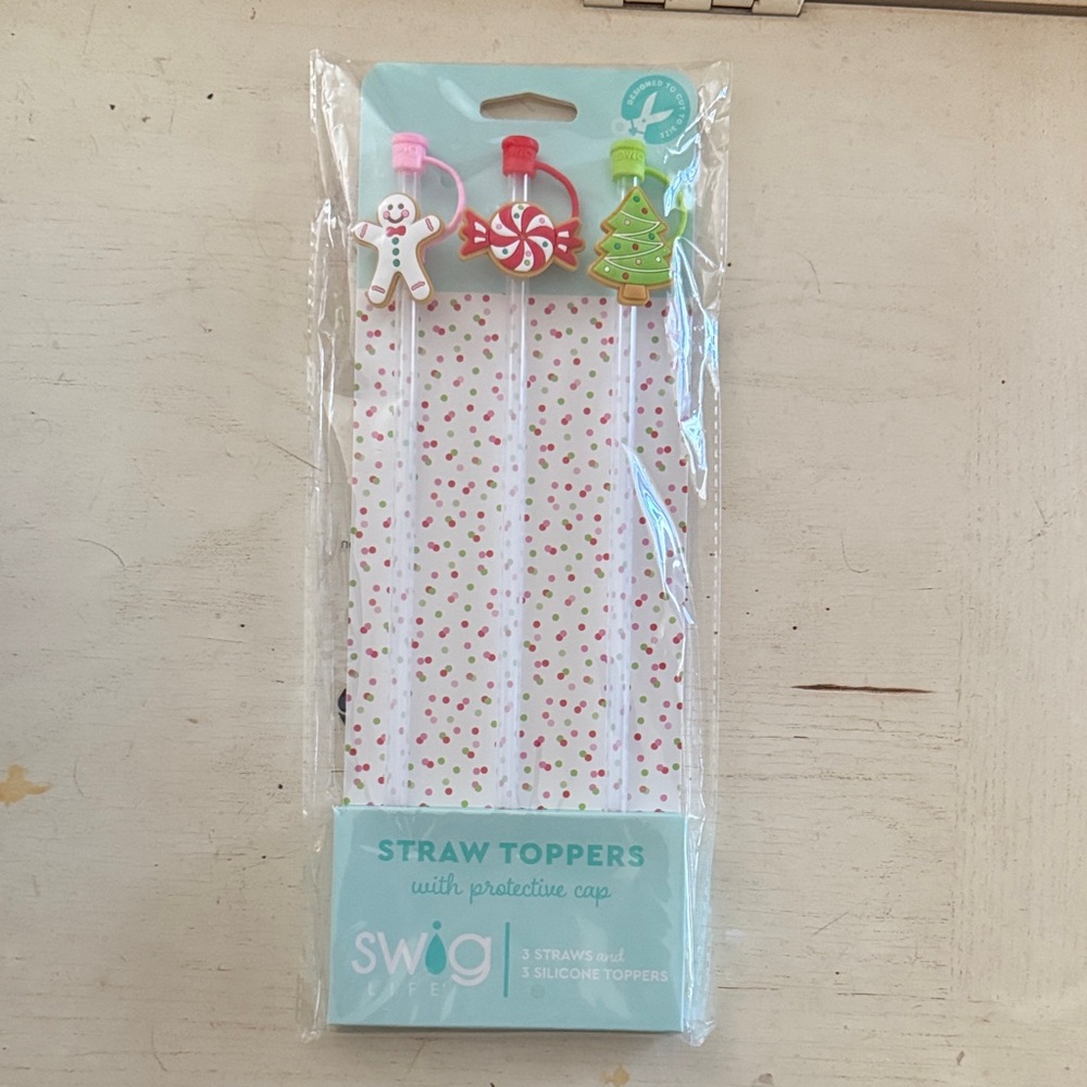 Swig Festive Straw Toppers Set - Multicolor